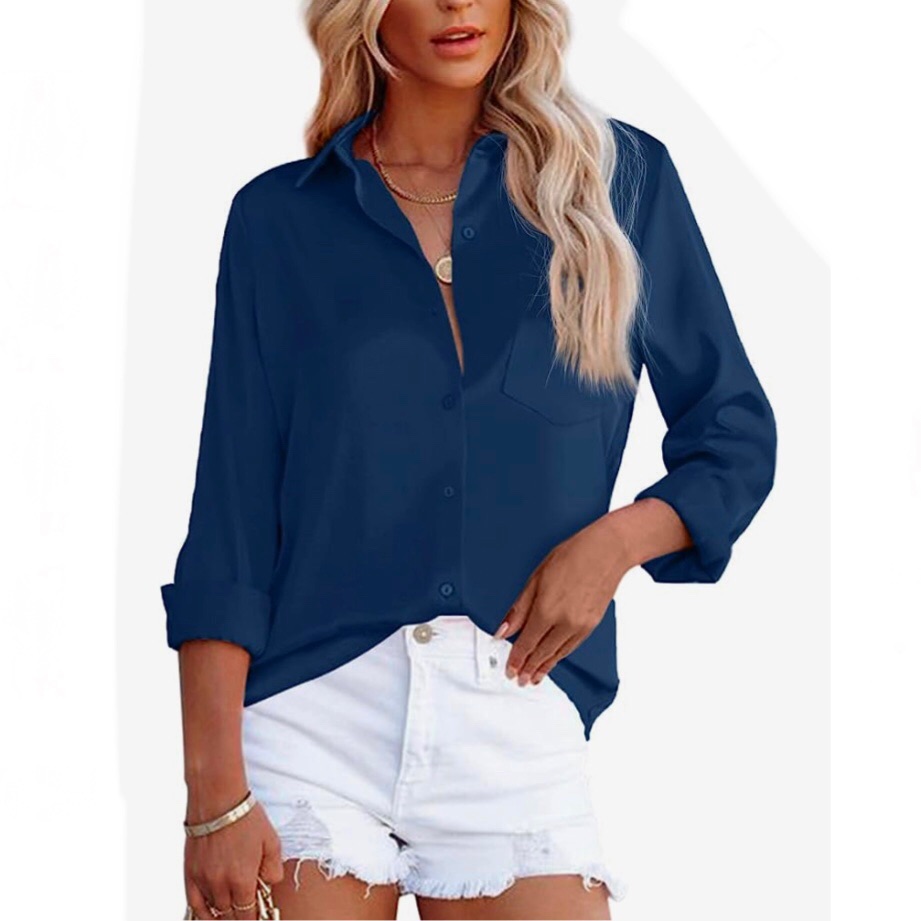 Silky Button Down Blouse